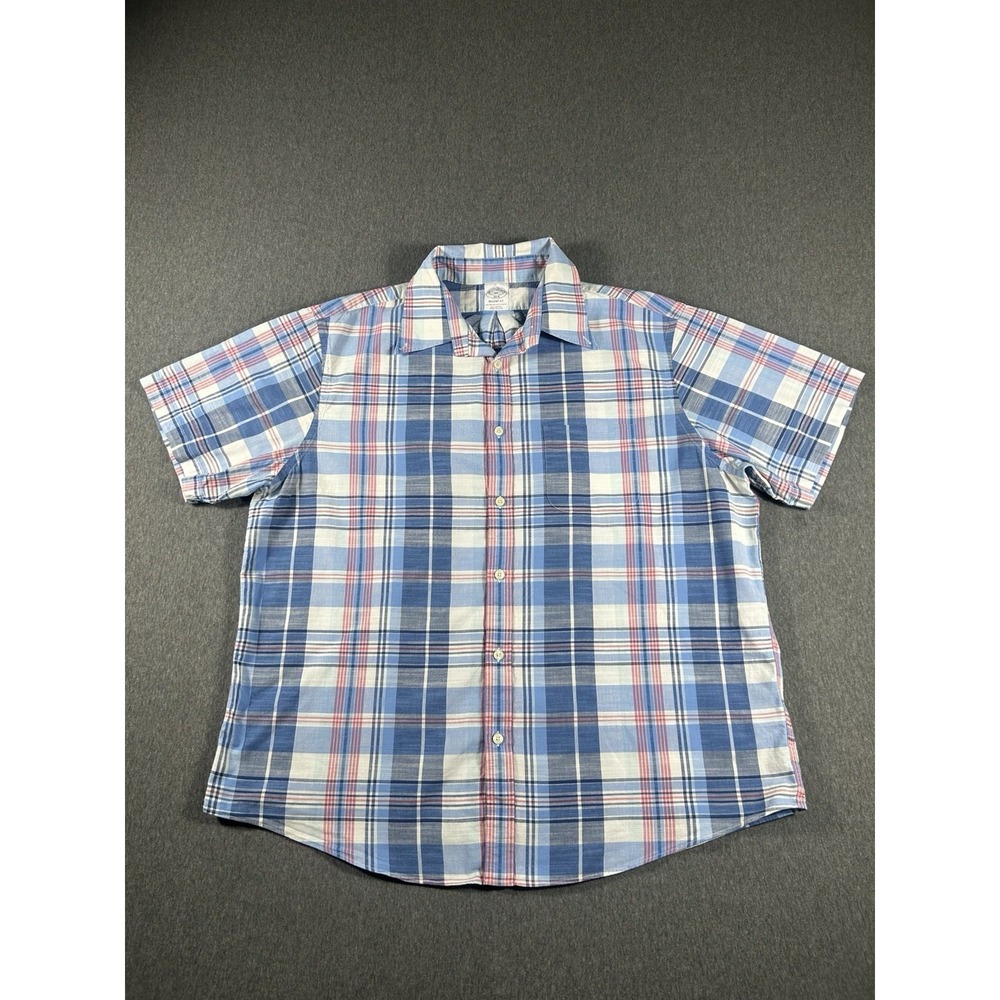 Brooks Brothers 1818Regent Fit Short SleevePlaid Button Down Shirt XL